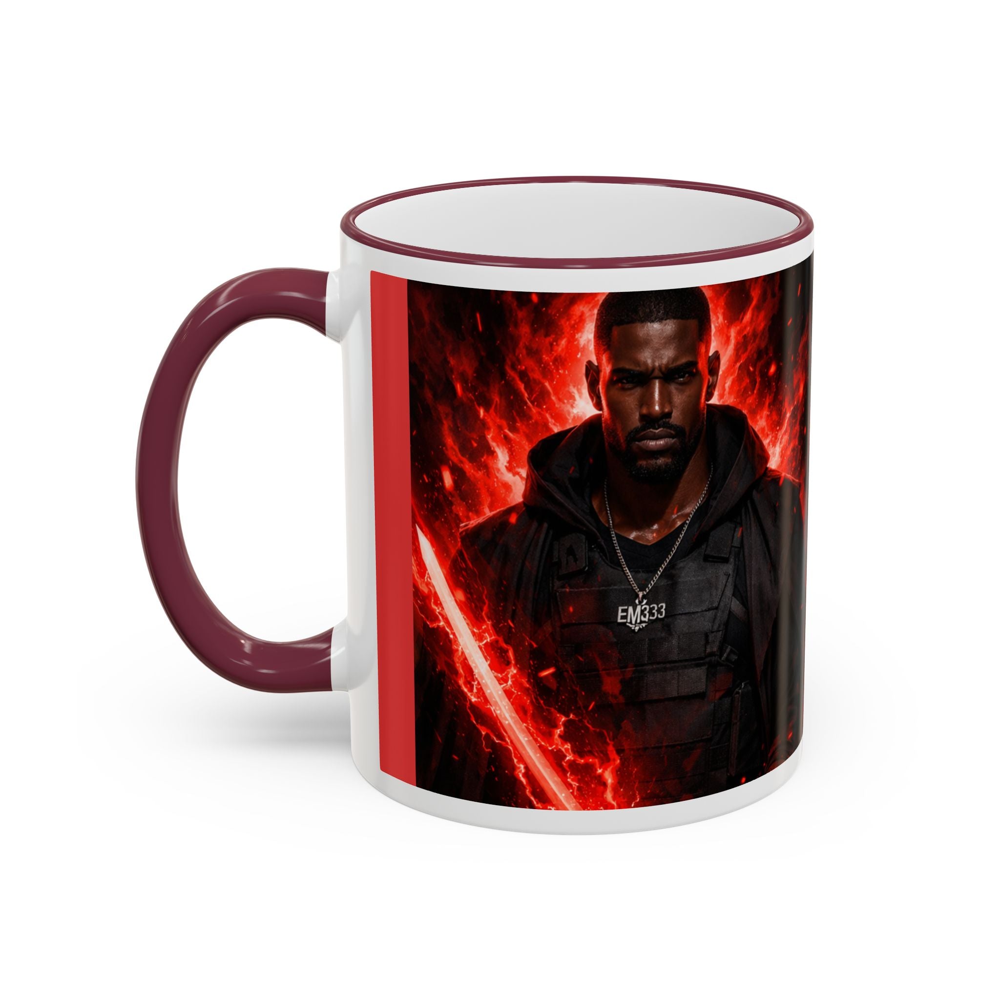 Dark Romance Couple Mug — Red Flame Accent Rim & Handle (11oz, 15oz)