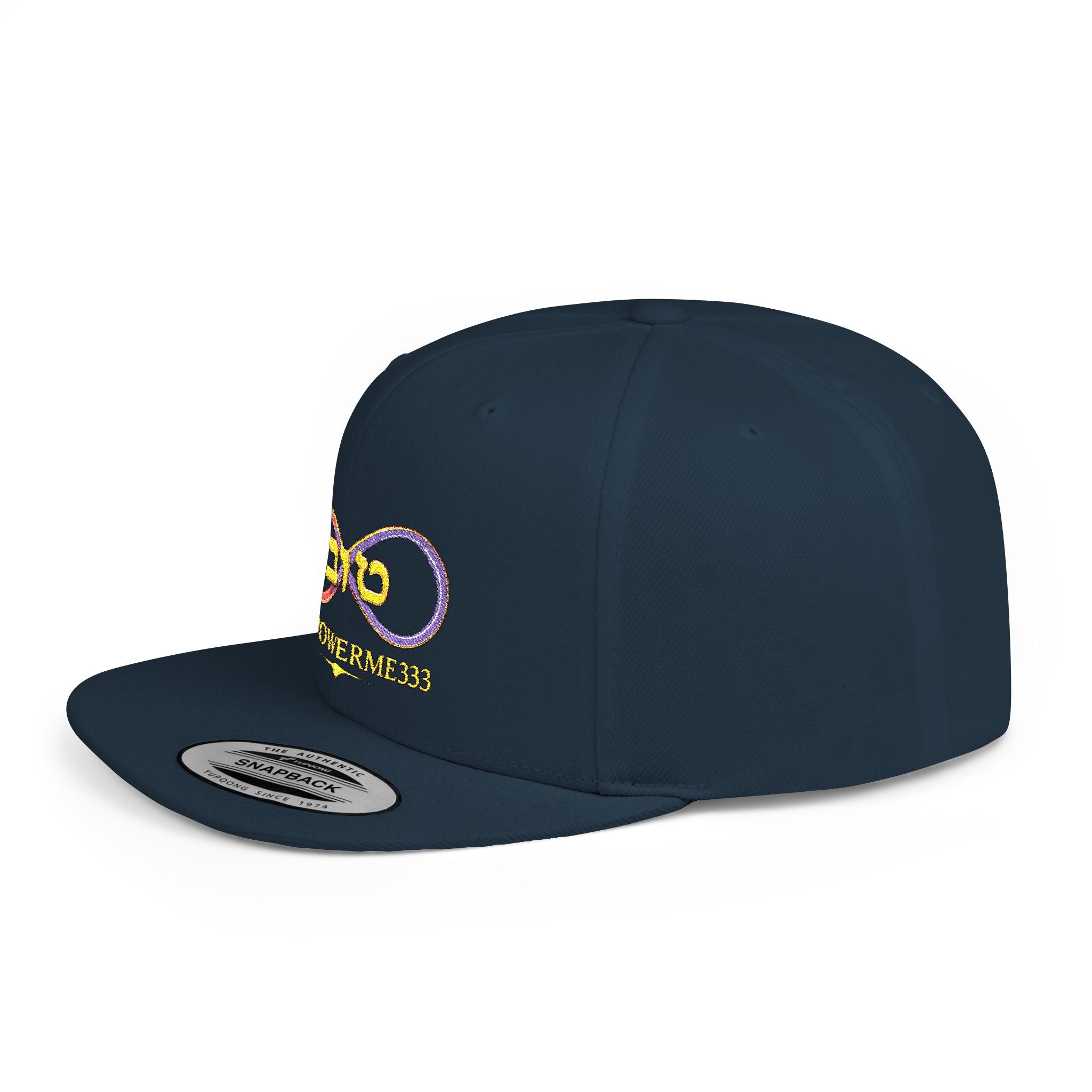 Infinity Heart Flat Bill Snapback Hat — Colorful Love Logo Embroidered Cap