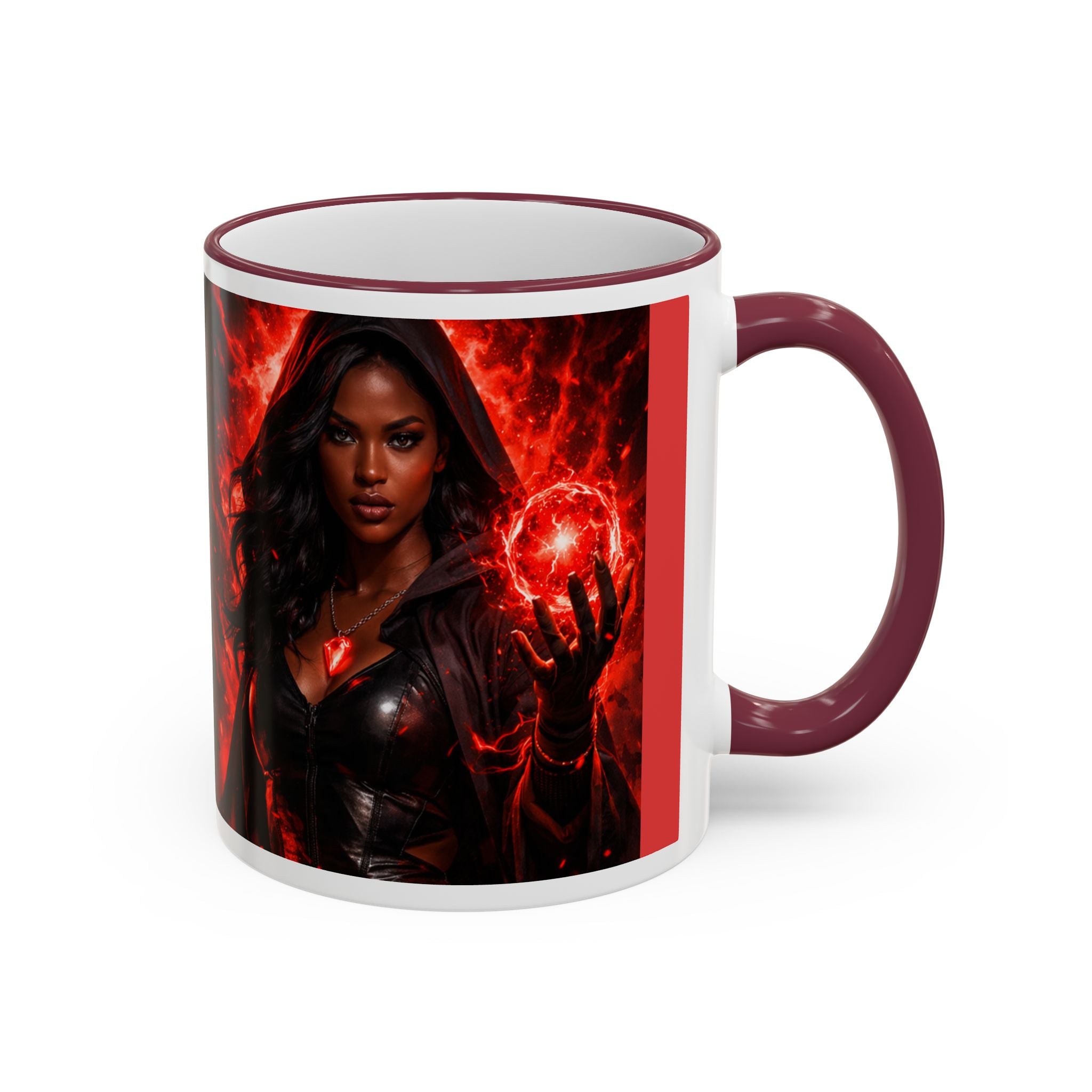 Dark Romance Couple Mug — Red Flame Accent Rim & Handle (11oz, 15oz)