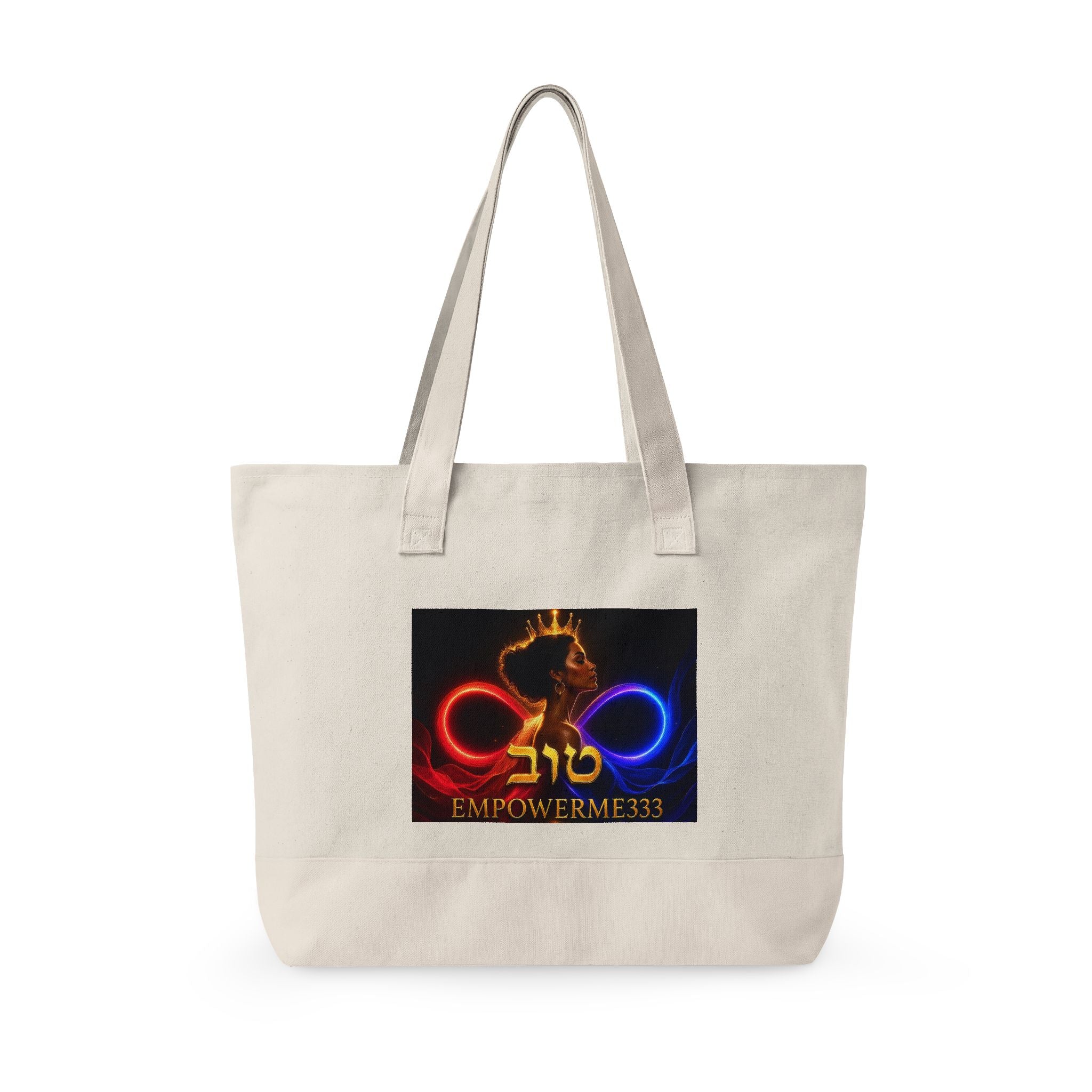 EmpowerMe333 Black Queen Zippered Canvas Tote