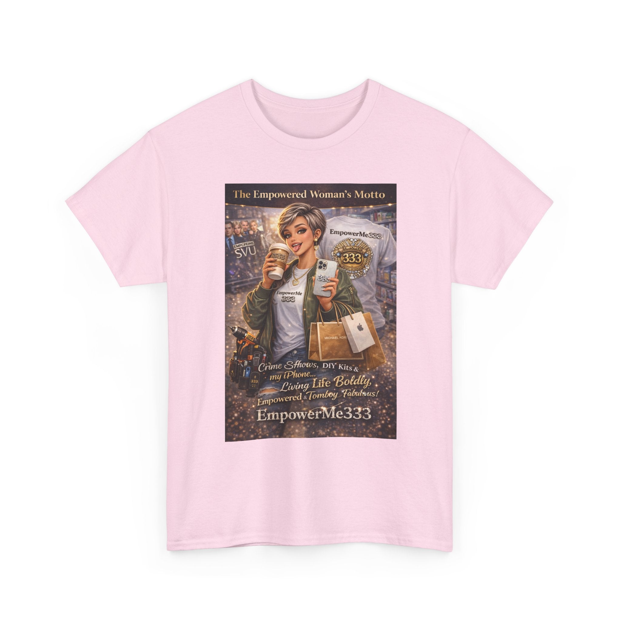 Empowered Woman Graphic Tee — "The Empowered Woman's Motto" Inspirational Coffee & Career Shirt