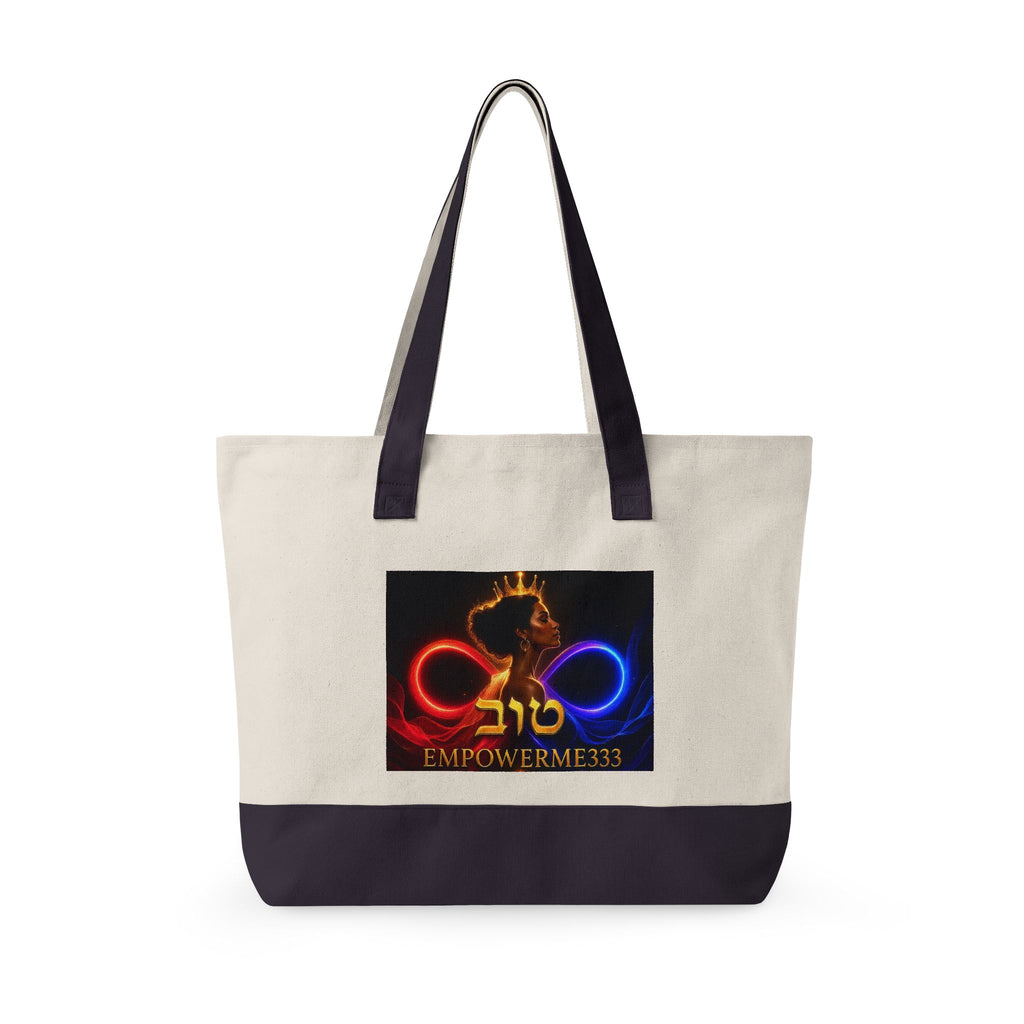 EmpowerMe333 Black Queen Zippered Canvas Tote