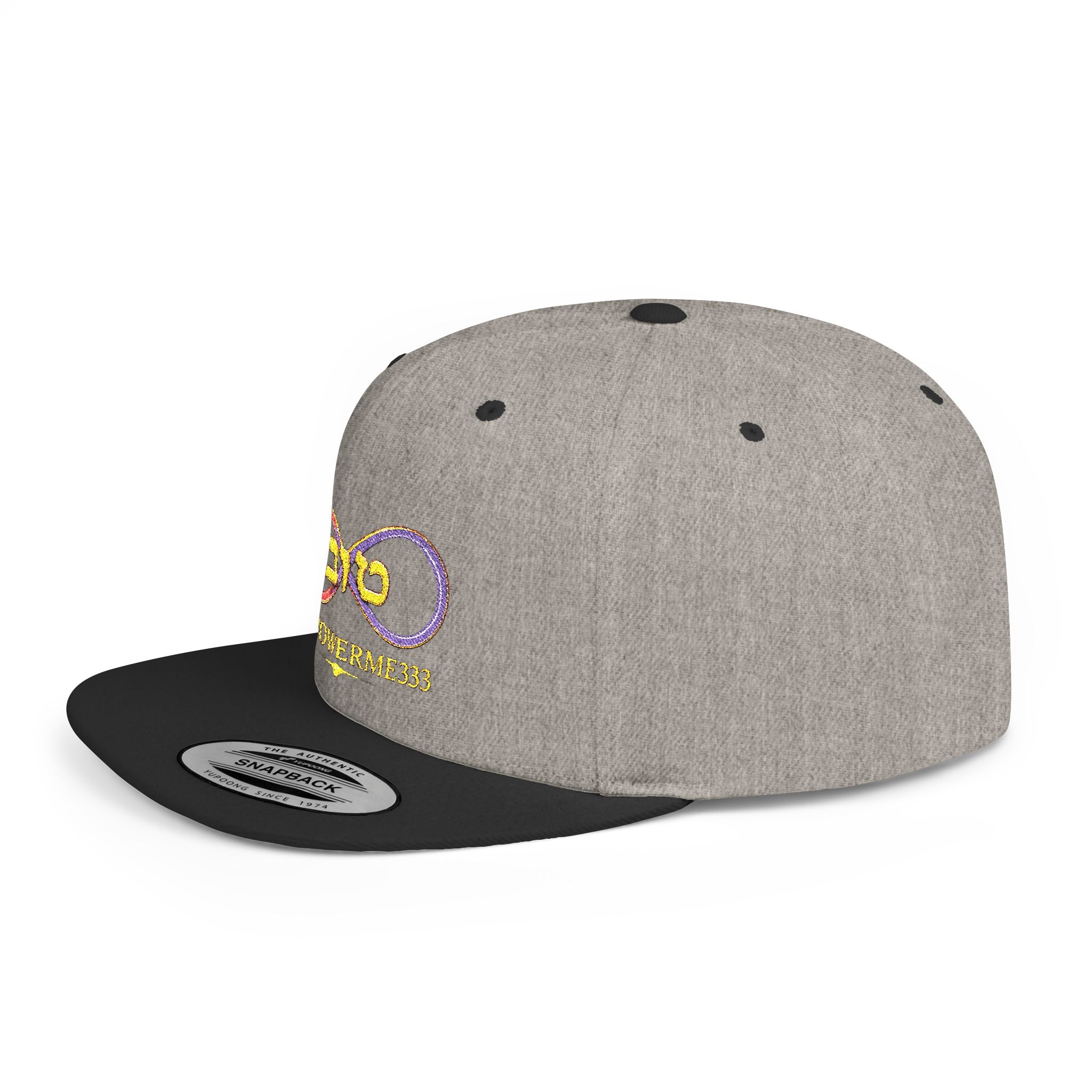 Infinity Heart Flat Bill Snapback Hat — Colorful Love Logo Embroidered Cap