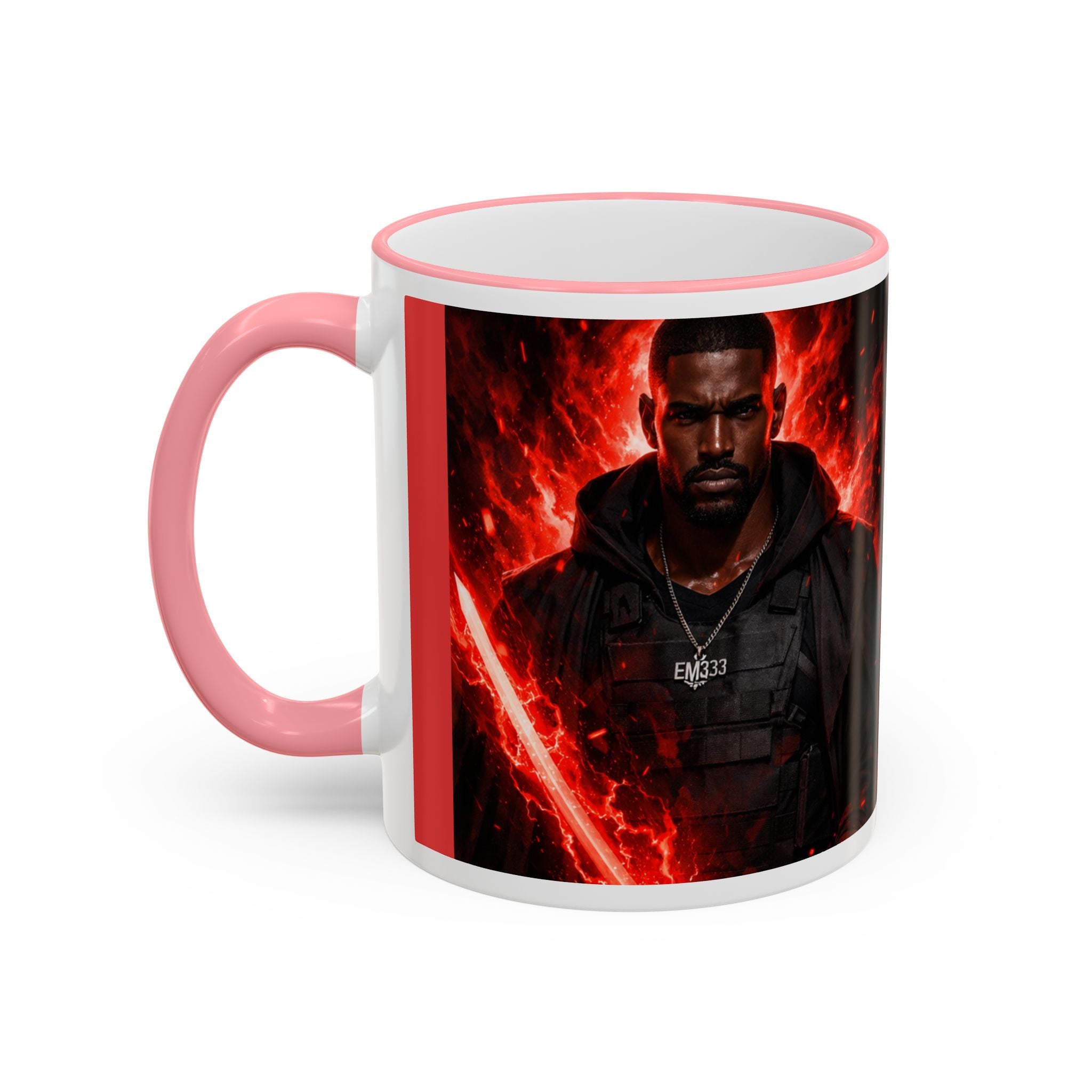 Dark Romance Couple Mug — Red Flame Accent Rim & Handle (11oz, 15oz)