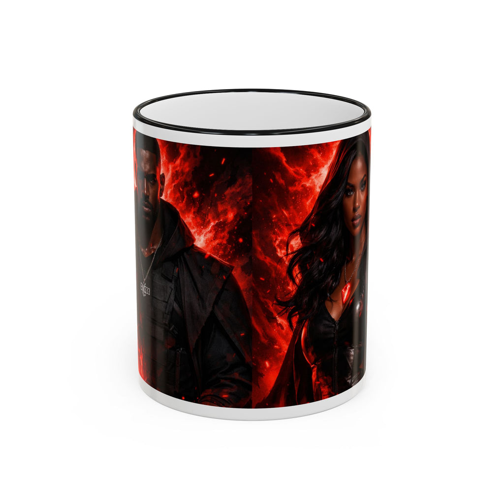 Dark Romance Couple Mug — Red Flame Accent Rim & Handle (11oz, 15oz)