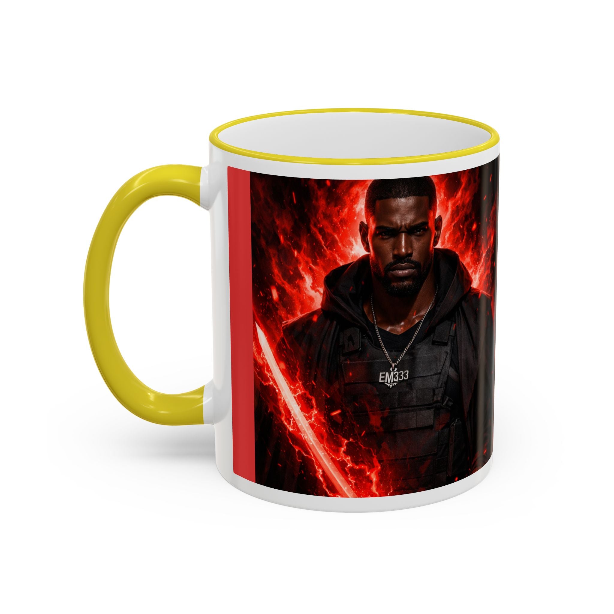 Dark Romance Couple Mug — Red Flame Accent Rim & Handle (11oz, 15oz)