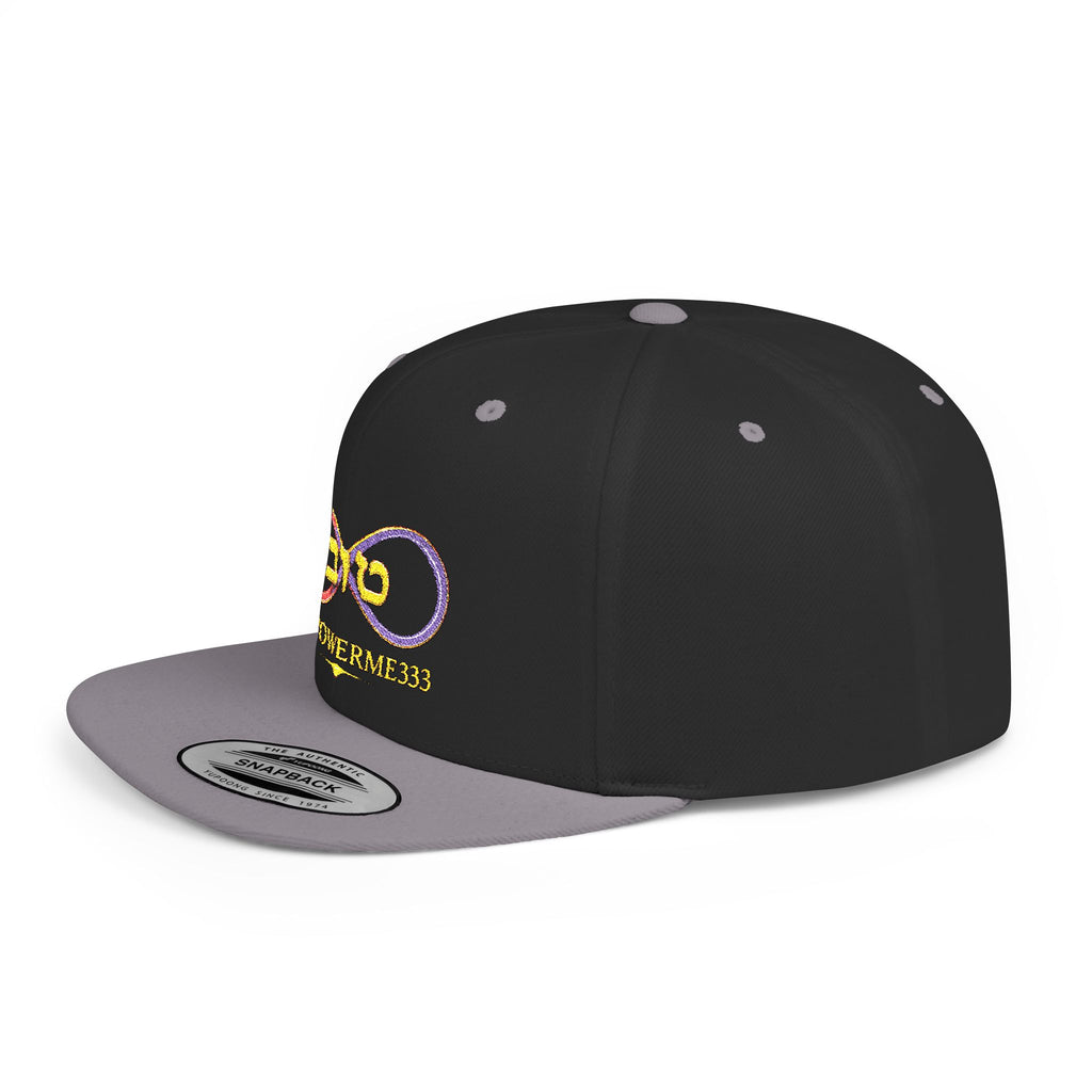 Infinity Heart Flat Bill Snapback Hat — Colorful Love Logo Embroidered Cap