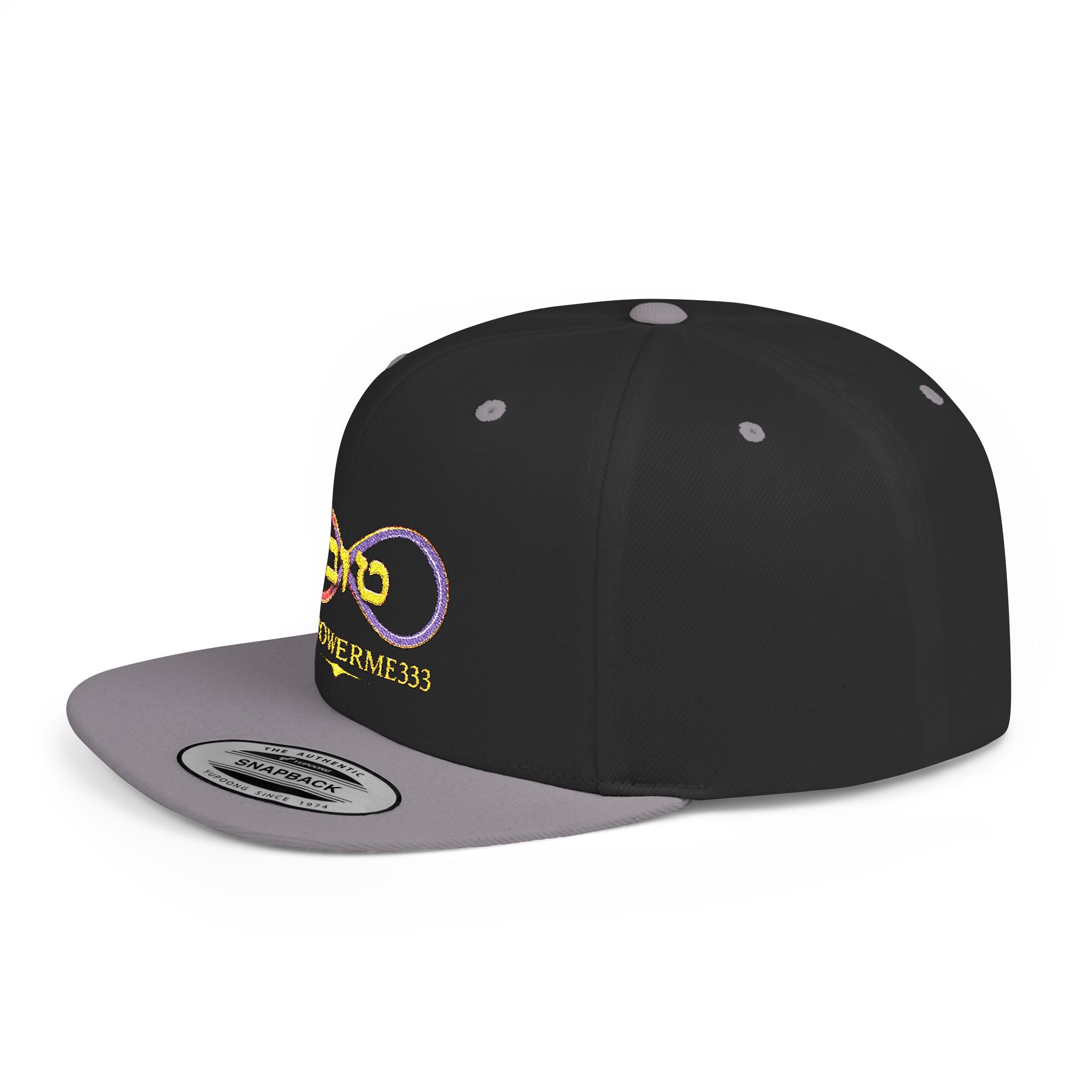 Infinity Heart Flat Bill Snapback Hat — Colorful Love Logo Embroidered Cap