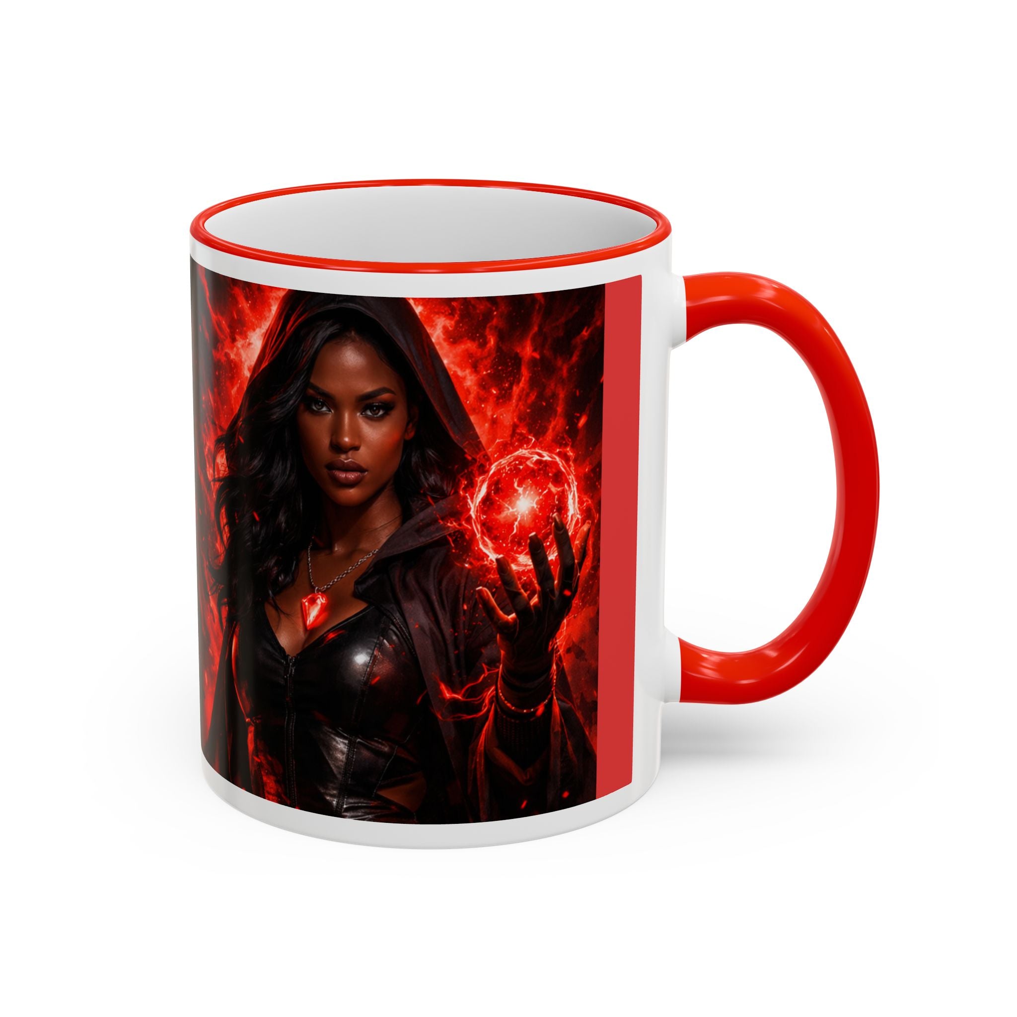 Dark Romance Couple Mug — Red Flame Accent Rim & Handle (11oz, 15oz)