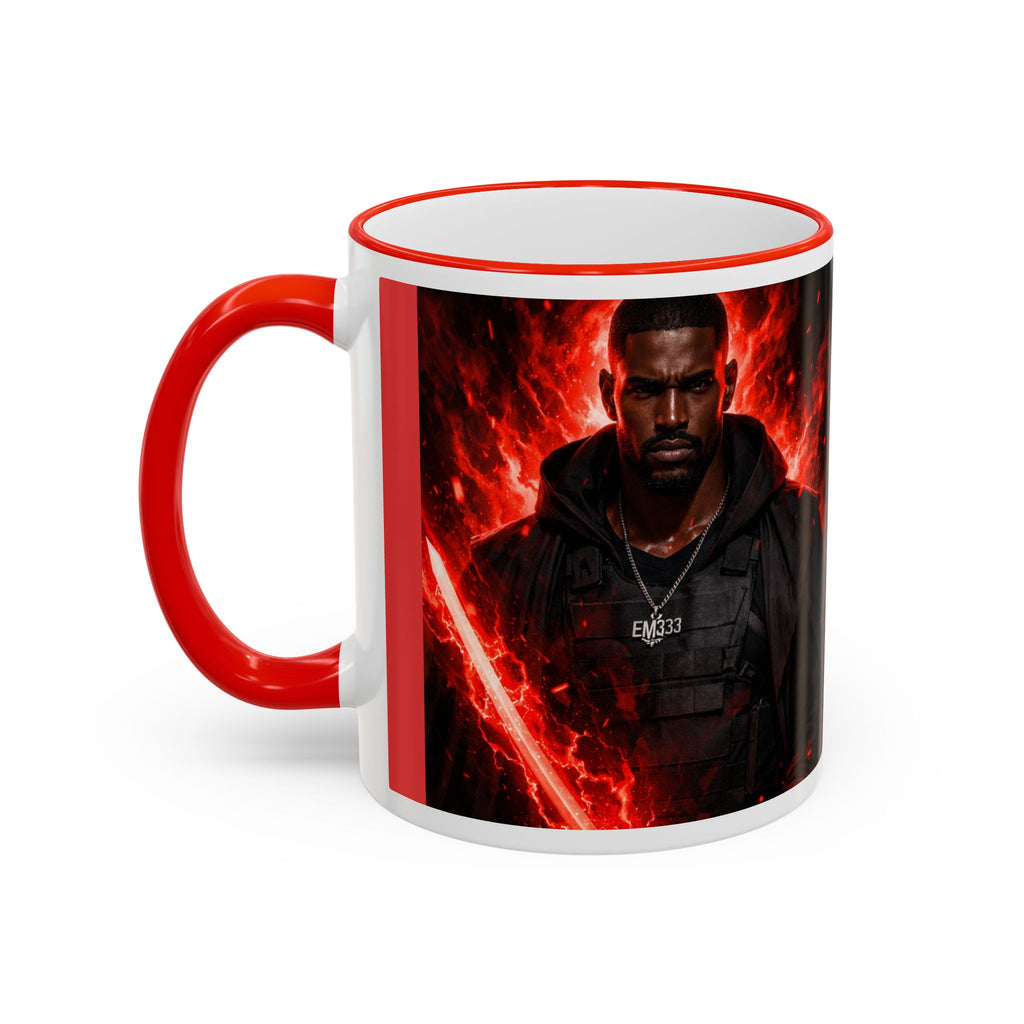 Dark Romance Couple Mug — Red Flame Accent Rim & Handle (11oz, 15oz)