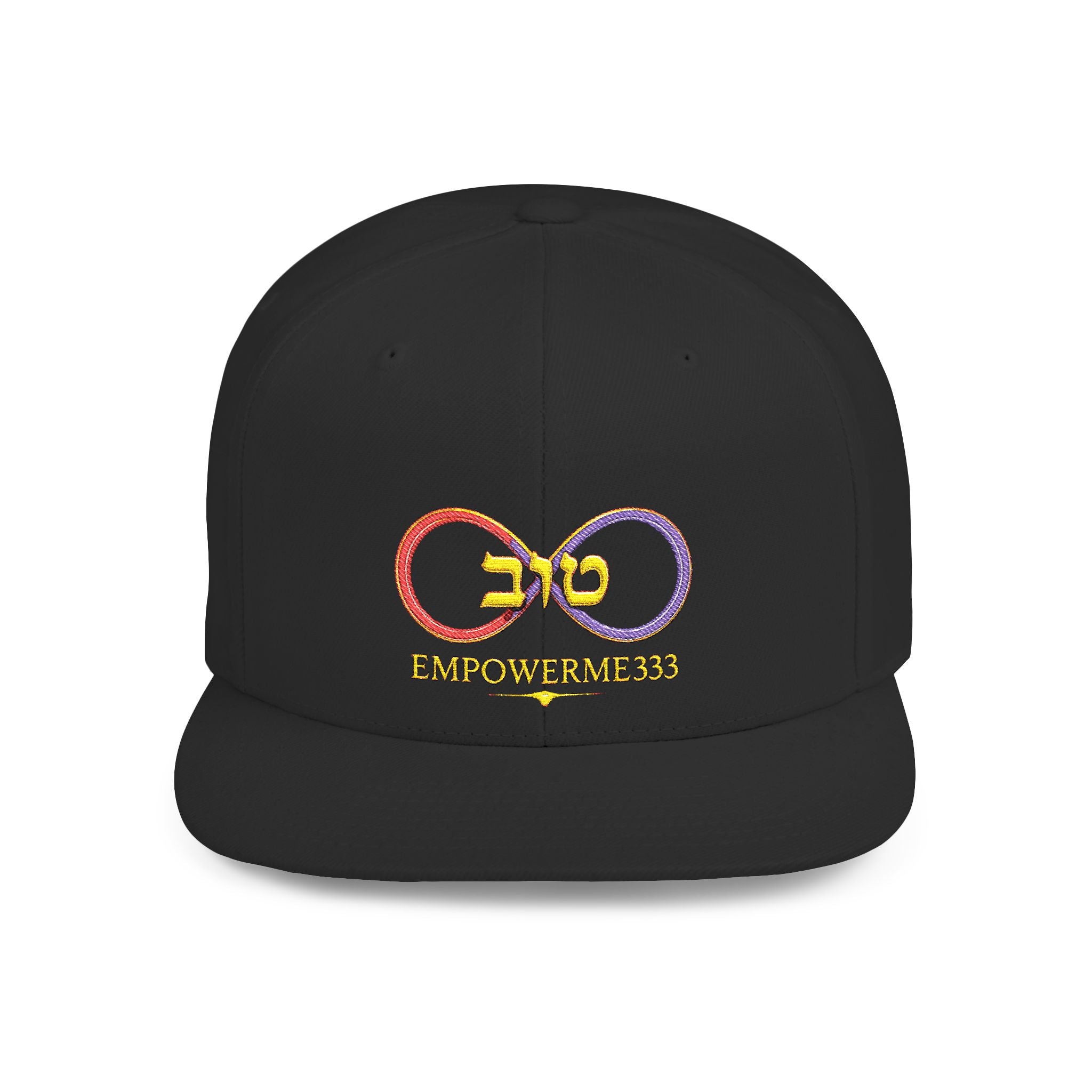 Infinity Heart Flat Bill Snapback Hat — Colorful Love Logo Embroidered Cap
