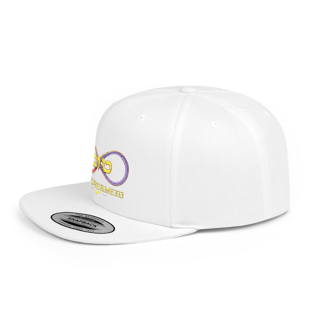 Infinity Heart Flat Bill Snapback Hat — Colorful Love Logo Embroidered Cap