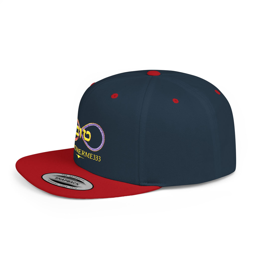 Infinity Heart Flat Bill Snapback Hat — Colorful Love Logo Embroidered Cap