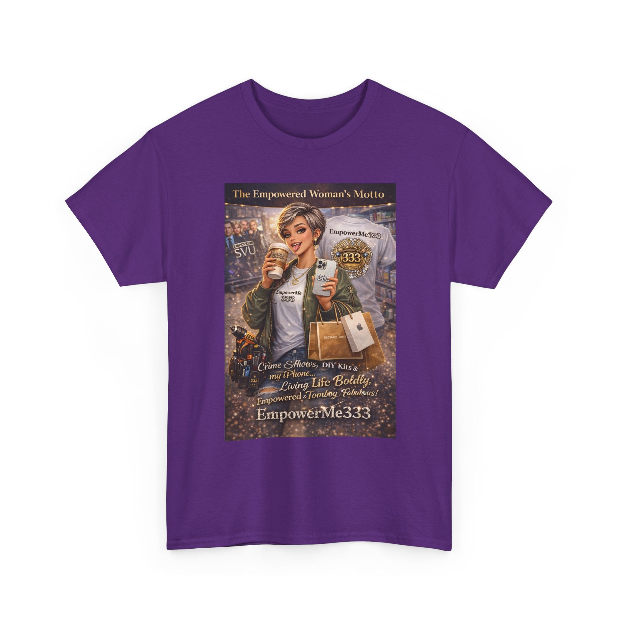 Empowered Woman Graphic Tee — "The Empowered Woman's Motto" Inspirational Coffee & Career Shirt