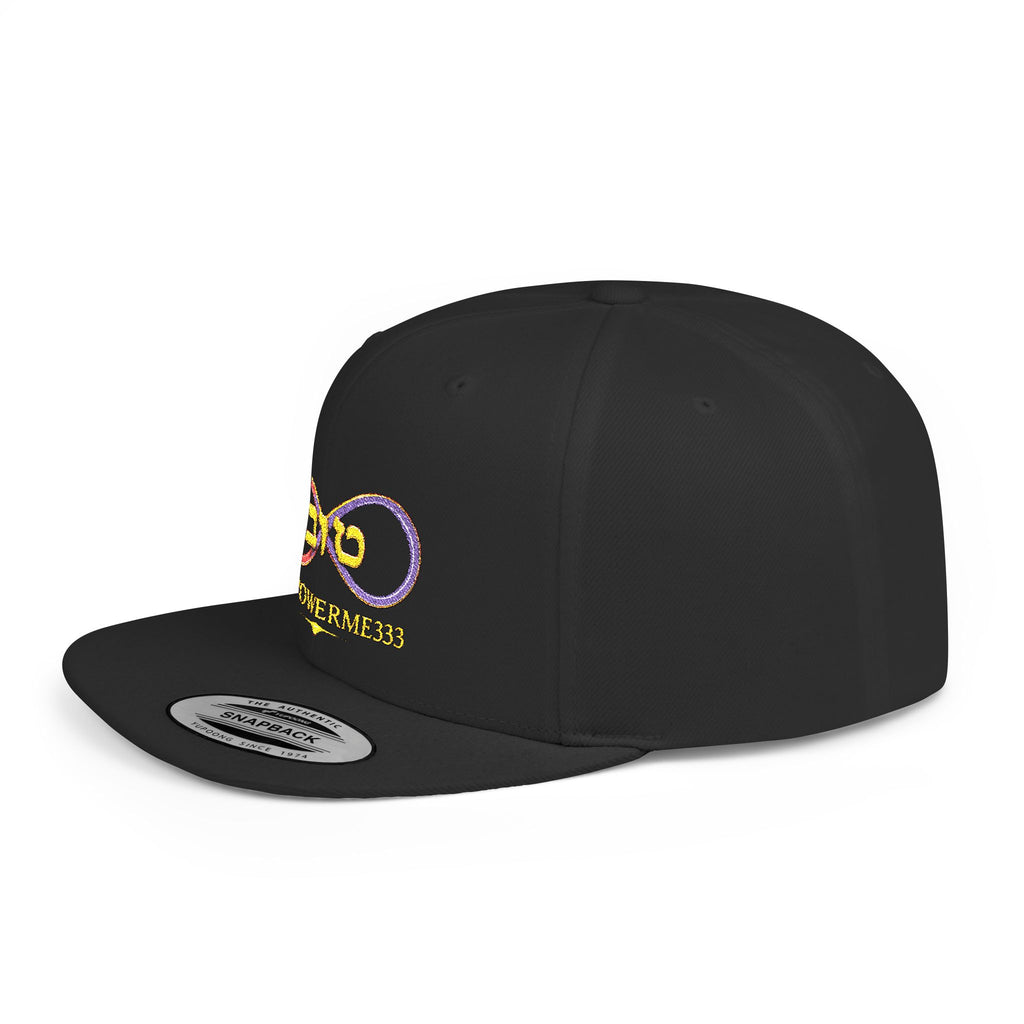 Infinity Heart Flat Bill Snapback Hat — Colorful Love Logo Embroidered Cap