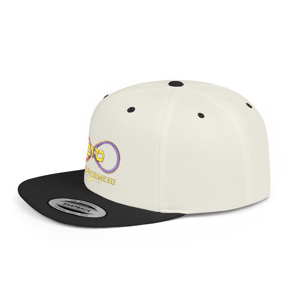 Infinity Heart Flat Bill Snapback Hat — Colorful Love Logo Embroidered Cap
