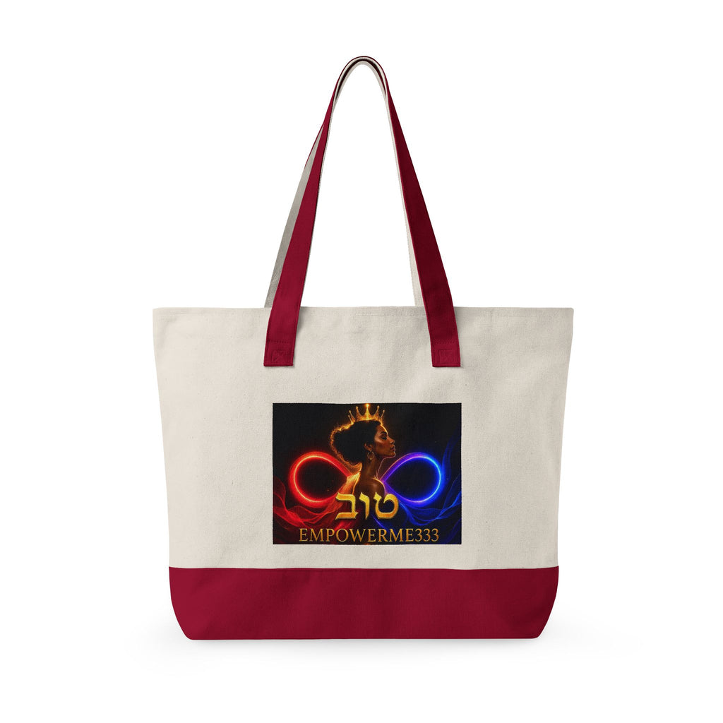 EmpowerMe333 Black Queen Zippered Canvas Tote