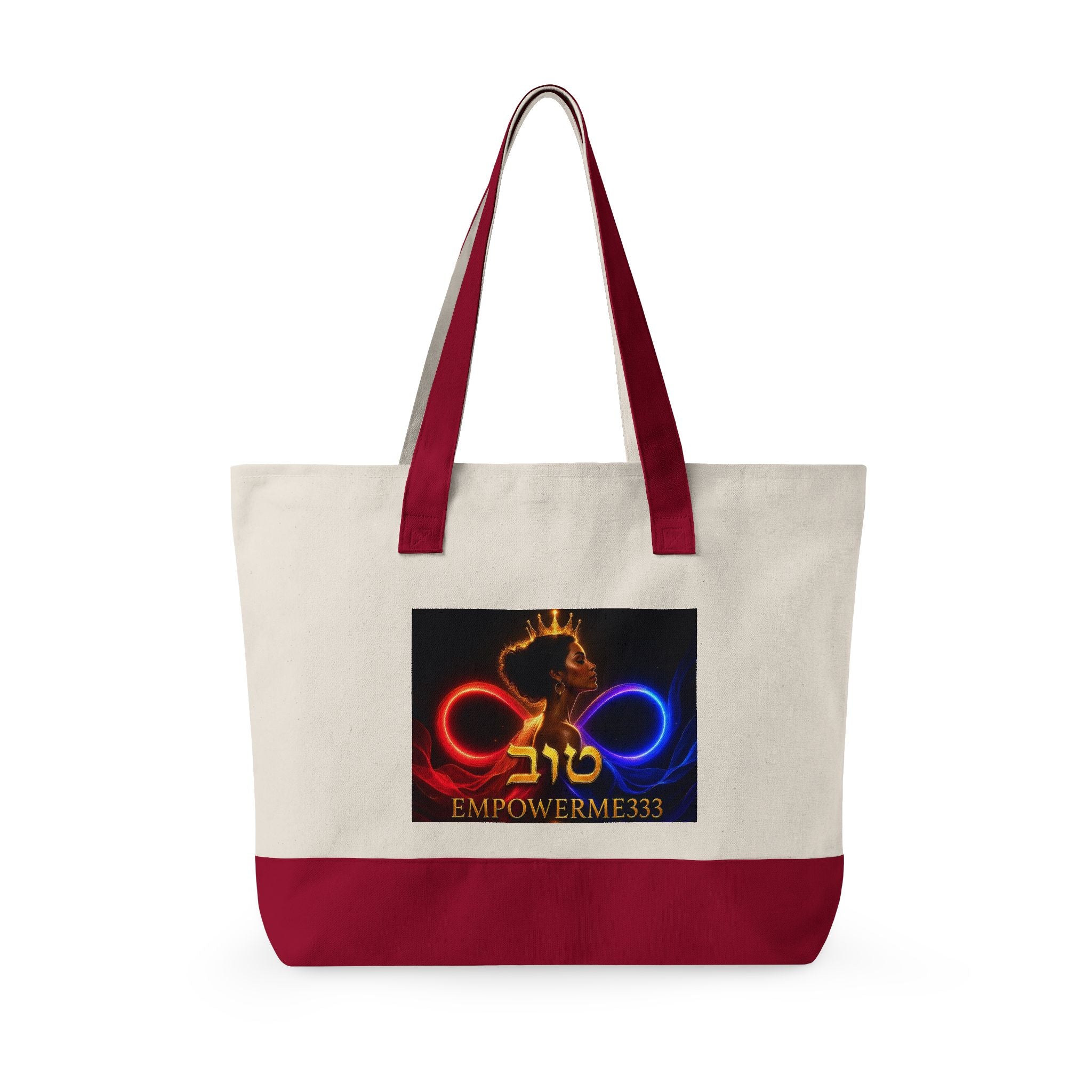 EmpowerMe333 Black Queen Zippered Canvas Tote