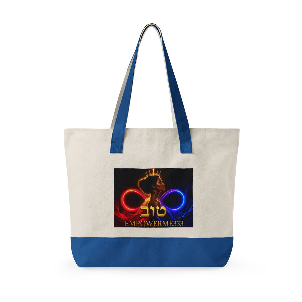 EmpowerMe333 Black Queen Zippered Canvas Tote