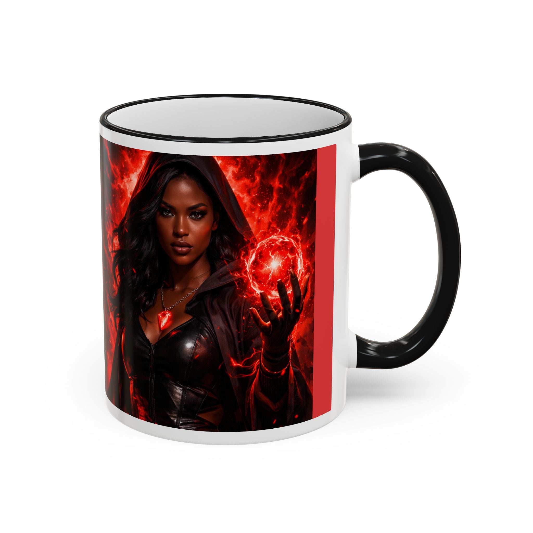 Dark Romance Couple Mug — Red Flame Accent Rim & Handle (11oz, 15oz)