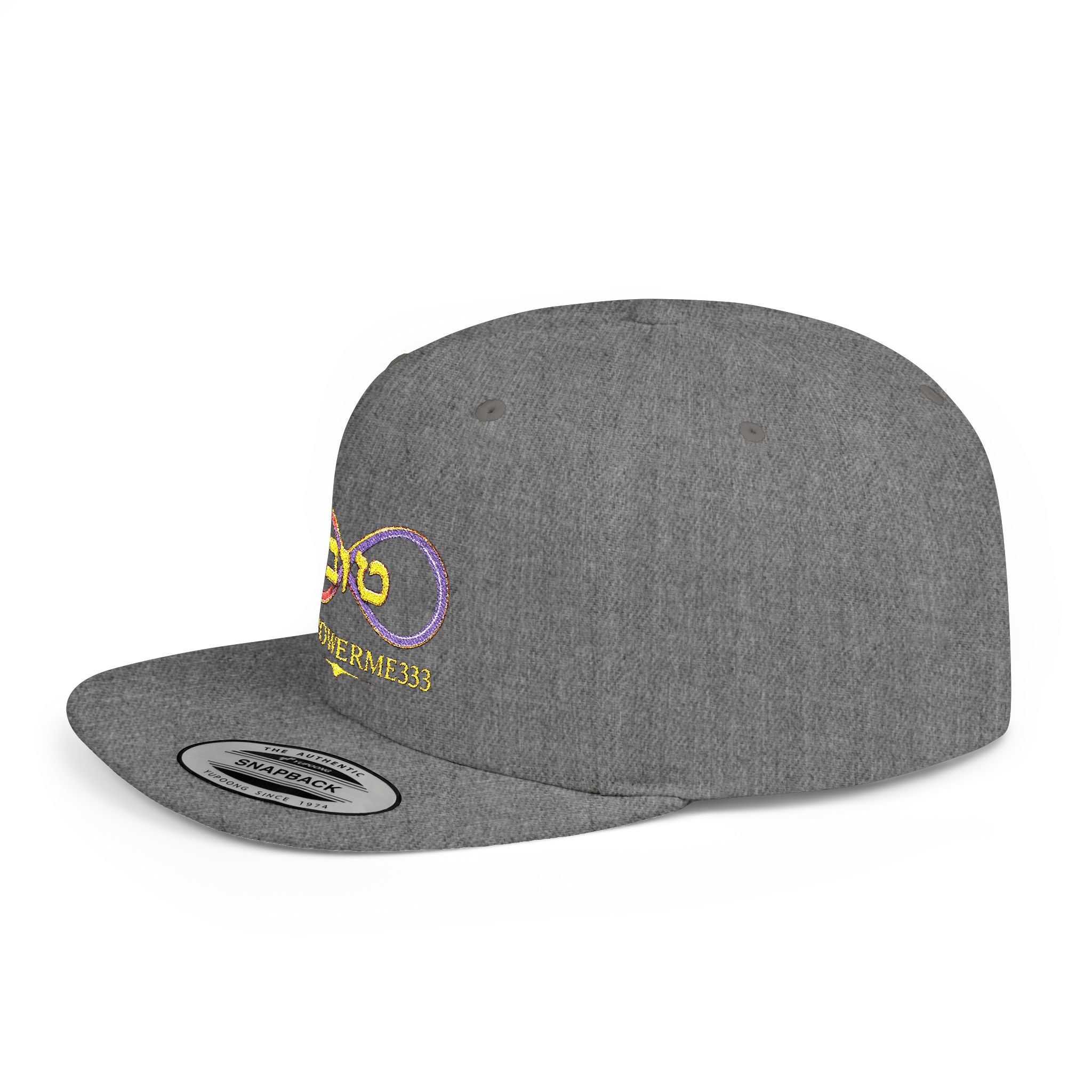 Infinity Heart Flat Bill Snapback Hat — Colorful Love Logo Embroidered Cap